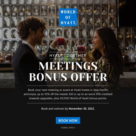 Hyatt Together Meetings Bonus Offer 20 000 World Of Hyatt Points Per