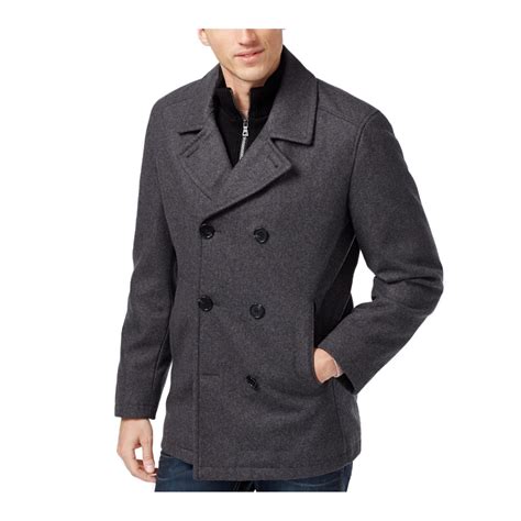 I N C I N C Mens Double Breasted Pea Coat Walmart Com