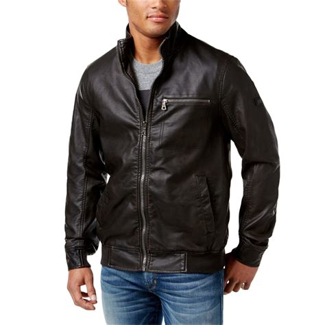 I N C I N C Mens Faux Leather Motorcycle Jacket Walmart Com Walmart Com