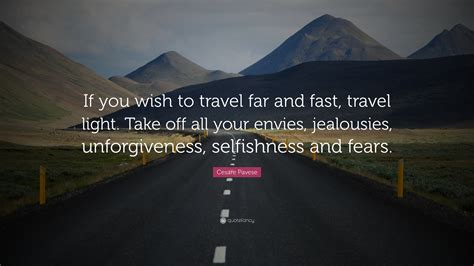 If You Wish To Travel Far And Fast Travel Light Take Off All Your