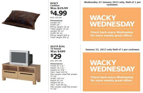 Ikea Wacky Wednesday Deals Valid On Jan 23Rd