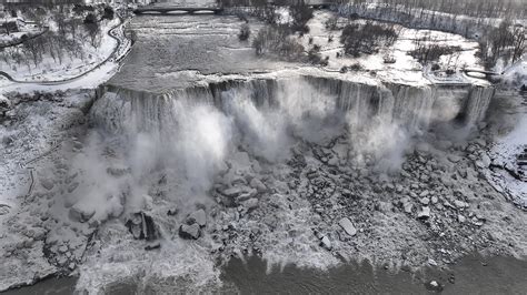 Incredible Video Images Show Buffalo Niagara Falls Frozen After