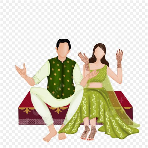 Indian Wedding Mehendi Couple White Transparent Free Indian Wedding Mehendi Indian Wedding