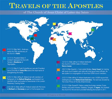 Infographic The Travels Of Lds Apostles Ksl Com