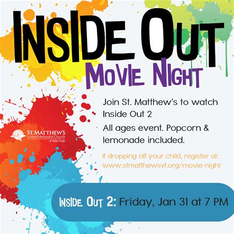 Inside Out 2 Movie Night St Matthews United Methodist Church