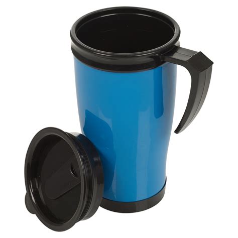 Insulated Double Wall Non Spill Travel Mug With Lid Easy Grip Coffee