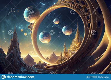 Interdimensional Travel And Parallel Universes Ai Illustration Stock