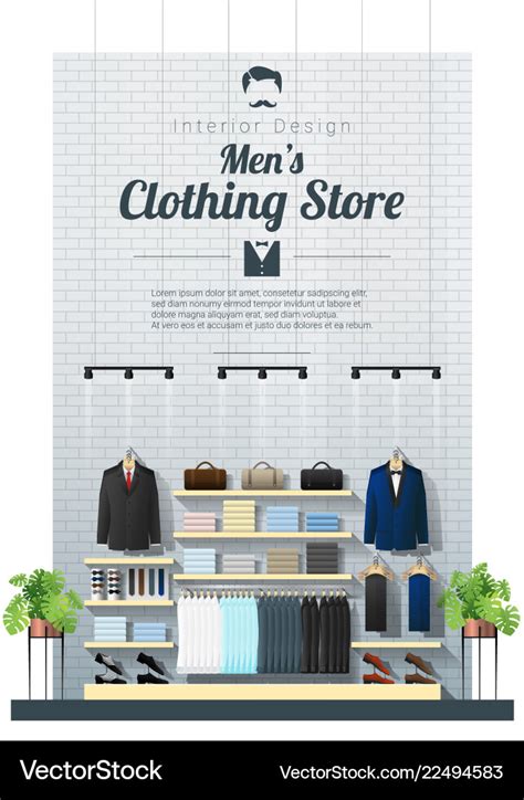 Interior Background Of Modern Men Clothing Store Vector Illustration Download A Free