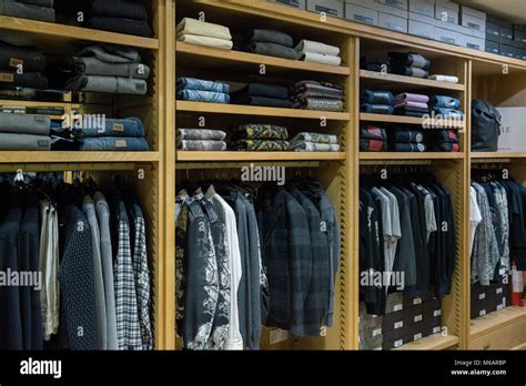 Interior Details Of A Small Business Shop Selling Mens Fashion Clothes