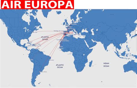 International Flights Air Europa Routes Map