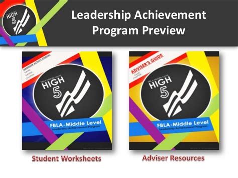 Introducing The Fbla Middle Level High 5 Leadership Achievement Progr