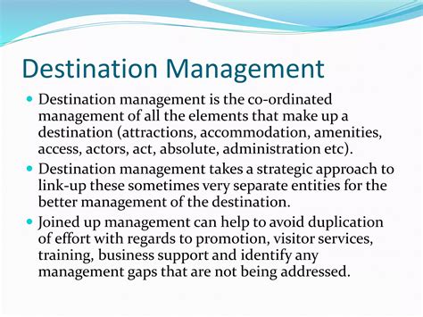 Introduction To Destination Management