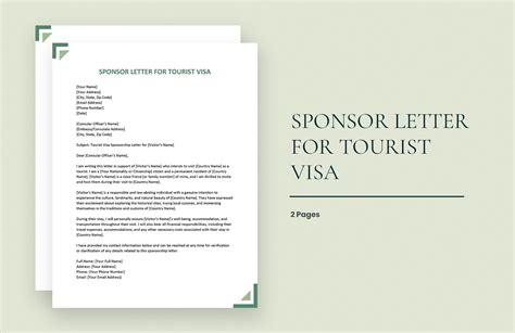 Invitation Letter For A Tourist Visa In Word Google Docs Pages