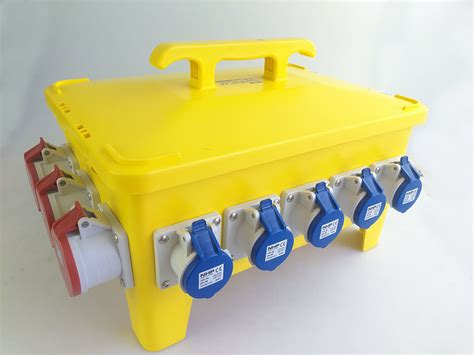 Ip66 36 Ways Portable Distribution Box Yellow Load Master Overcurrent Protection