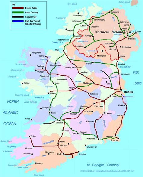 Ireland Rail Map Rail Travel In Ireland Map Northern Europe Europe