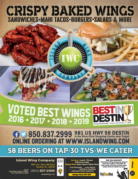 Island Wing Company Destin The Menu Mag