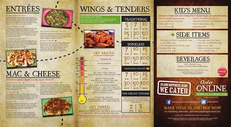 Island Wing Menu In Destin Florida Usa