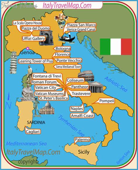 Italy Map Tourist Attractions Travelsfinders Com