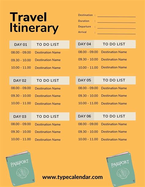 Itinerary Of Travel