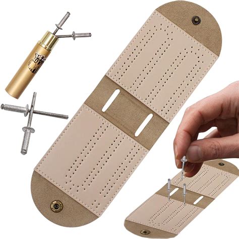 Iuuro Cribbage Board Portable Cribbage Board For Travel Leather