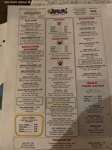 Jackacudas Destin Menu