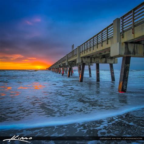 Jacksonville Beach Pier Florida Sunrise Hdr Photography By Captain Kimo