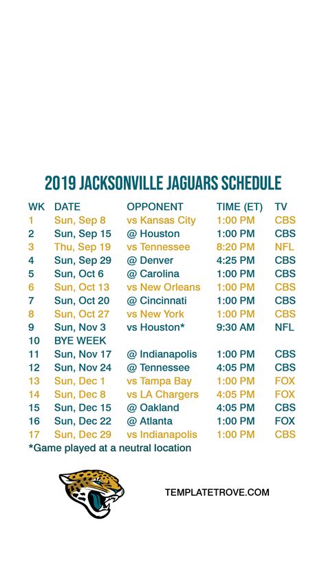 Jacksonville Jaguars 2024 Schedule Leak Browns Schedule 2024