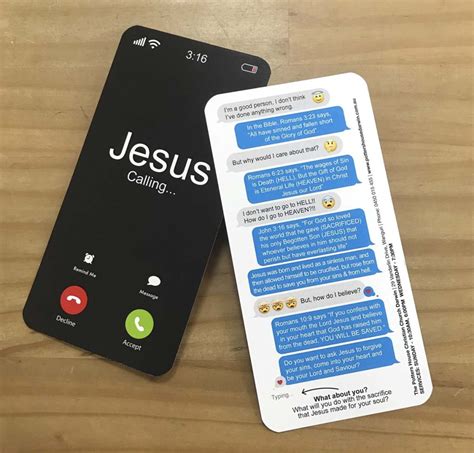 Jesus Calling Smart Phone Card Christian Evangelism Bible Flyer