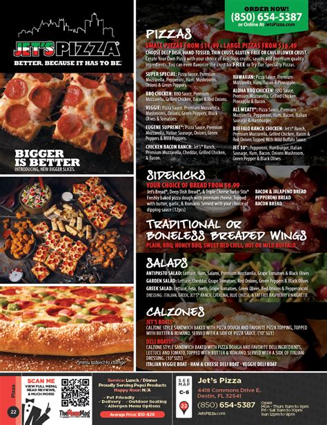 Jet Amp 39 S Pizza Destin The Menu Mag