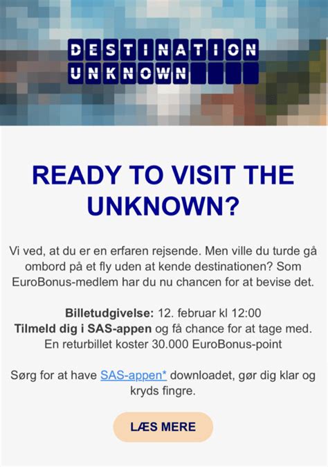 K B Bonusrejse Til Ukendt Destination Med Sas Insideflyer Dk