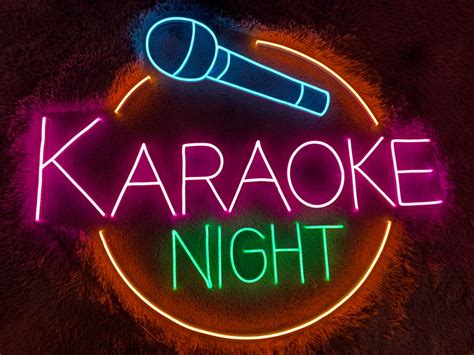 Karaoke Night Led Sign Karaoke Night Neon Sign Wall Decor Karaoke