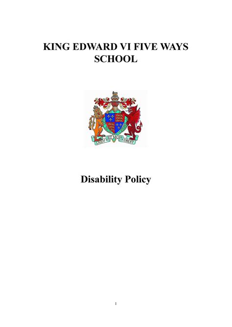 King Edward Vi Five Ways Schoo Disability Policy Doc Page 4 5 Created With Publitas Com