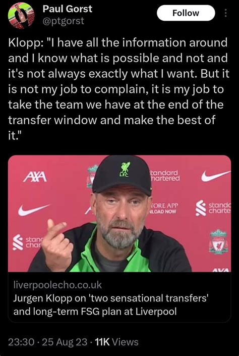 Klopp On Transfers I Have All The Information Around And I Know What