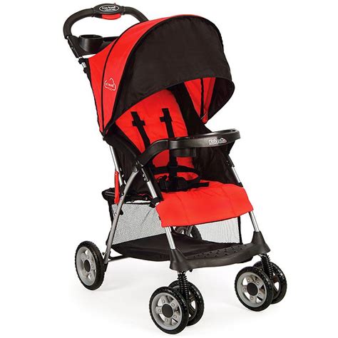 Kolcraft Cloud Plus Lightweight Easy Fold Compact Travel Baby Stroller Fire Red Fire Red