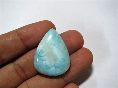 Large 32Mm Natural Rare Dominican Republic Larimar Gemstone Etsy