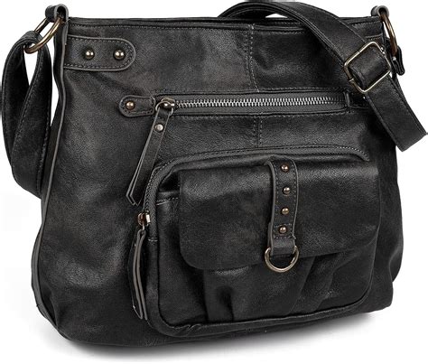 Large Crossbody Bags For Women Pu Washed Leather Over The Shoulder