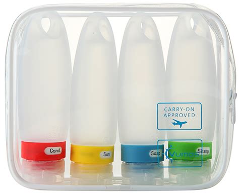 Large Leak Proof Travel Bottles Set Of Four 3 3 Oz Tsa Approved W Bag