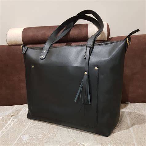 Leather Tote Bag Black