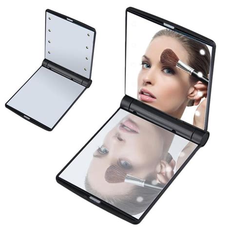 Led Lighted Travel Makeup Mirror 1X Amp 2X Magnification