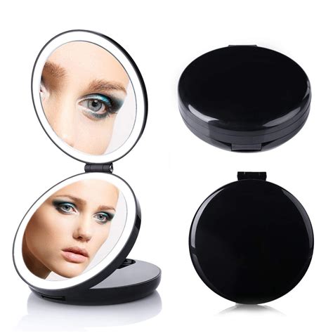 Led Lighted Travel Makeup Vanity Magnifying Mirror Usb Powered 1X 7X Magnification