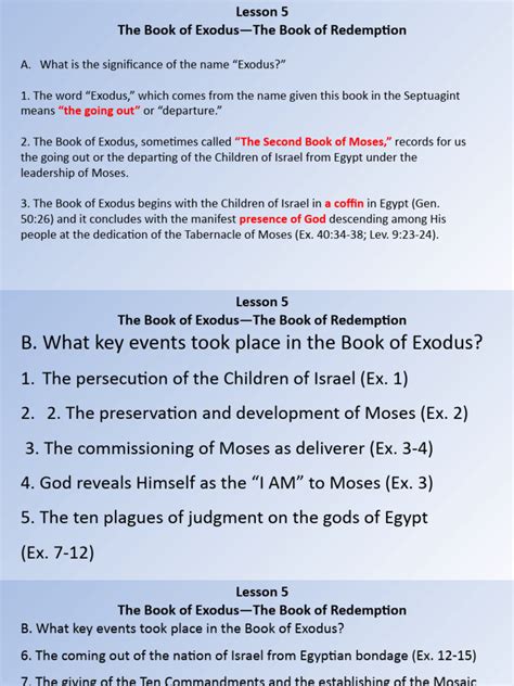 Lesson 5 Exodus Pdf Book Of Exodus The Exodus