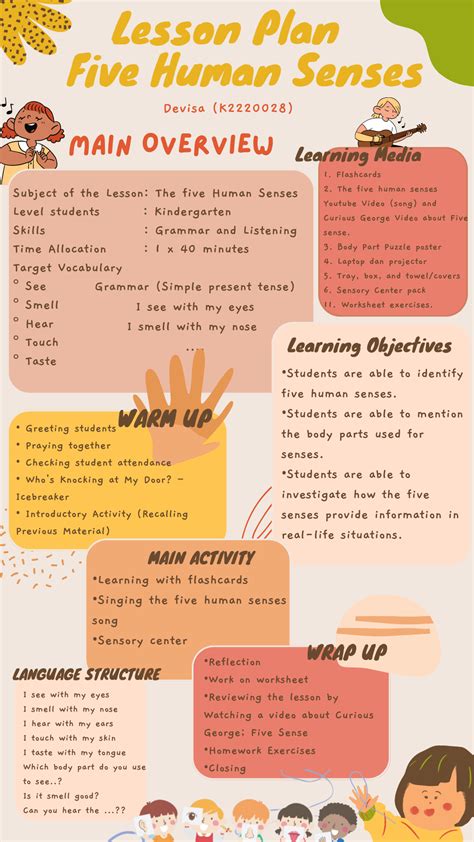 Lesson Plan The Five Senses Nbkomputer