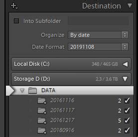 Lightroom Importing Issue Destination Folder I Adobe Community