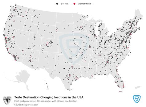 List Of All Tesla Destination Charging Locations In The Usa Scrapehero Data Store