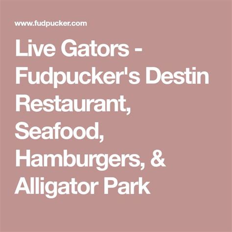 Live Gators Fudpucker Amp 39 S Destin Restaurant Seafood Hamburgers Amp Alligator Park Destin