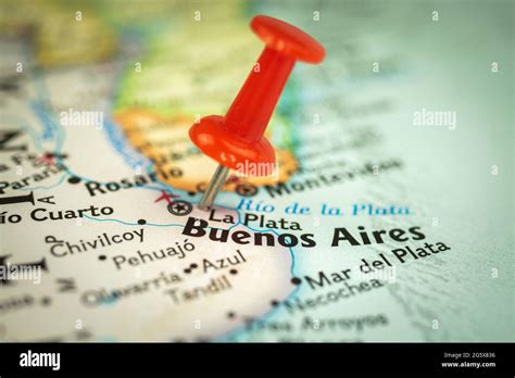 Location Buenos Aires City On Argentina Red Push Pin On The Travel Map