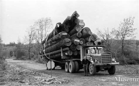 Logging Truck Near Macmillan Bloedel Camp 5 Campbell River Museum