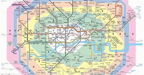 London Travel Zones 1 6 Map Map Of Counties Around London