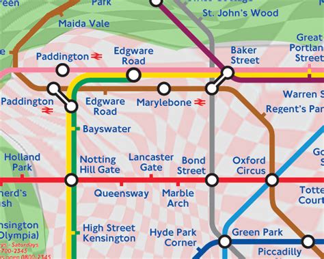 London Tube Map With Distance Grids