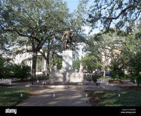 Looking Towards Oglethorpe Statue In Chippewa Square Savannah